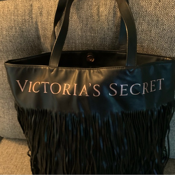 USED BLACK VICTORIA SECRET TOTE - Picture 8 of 9